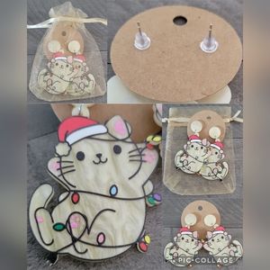 Christmas Kitty Earrings